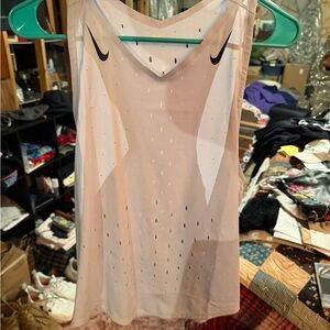 Nike White Perforated Sleeveless Singlet
